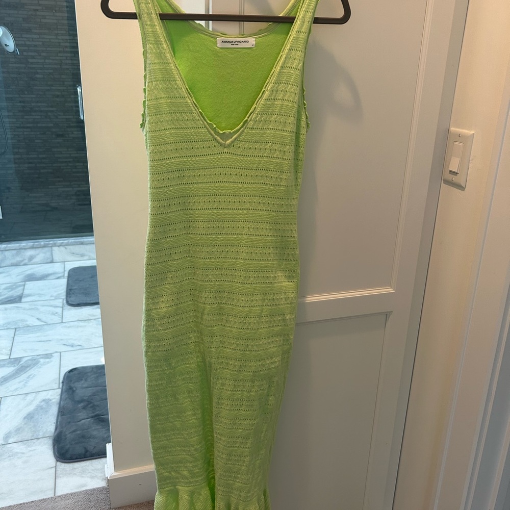 Amanda Uprichard Lime Green Midi Dress